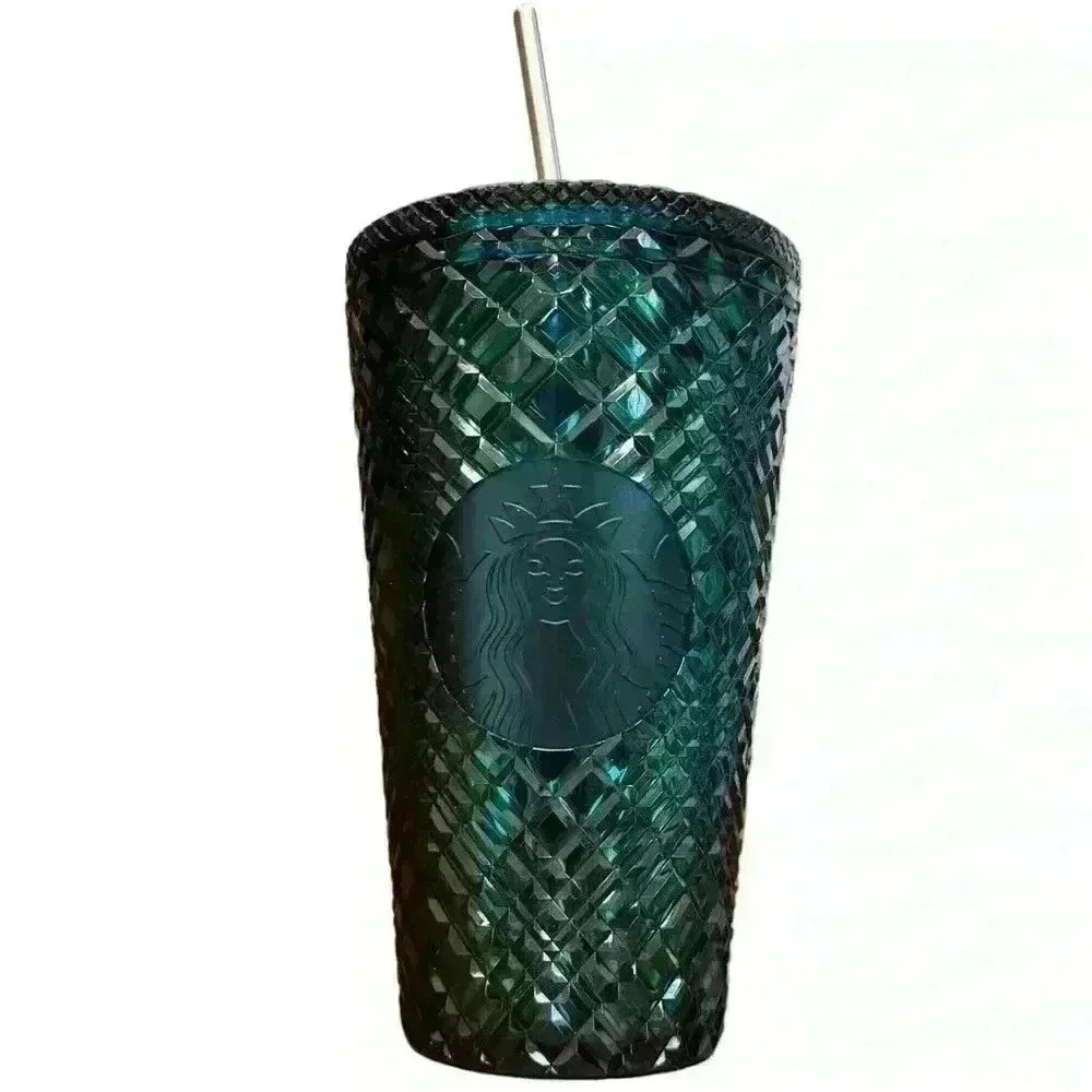 Starbucks Beveled, Iridescent, Jewel Town, Dark Green, Cold Cup, Grande, 16oz
